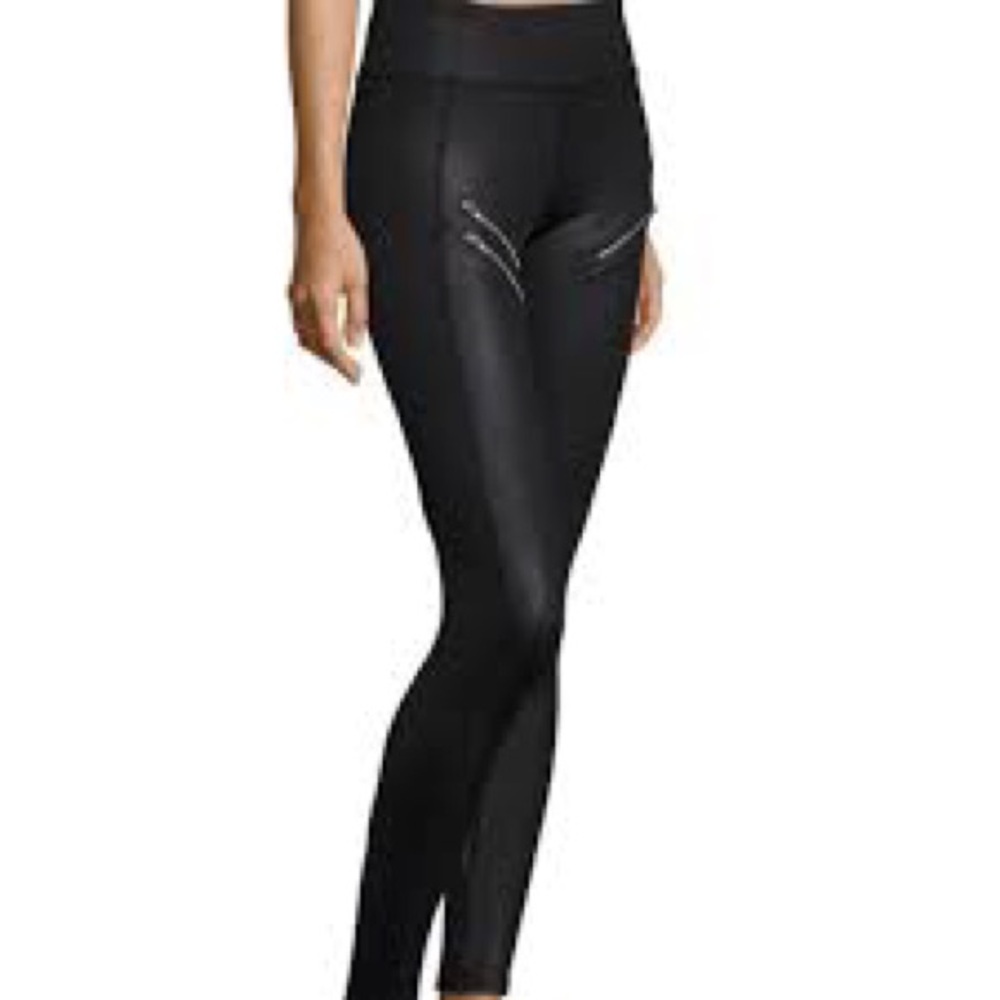 Gottex Black High-Waist Sculpting Leggings with Subtle Stitch Detail